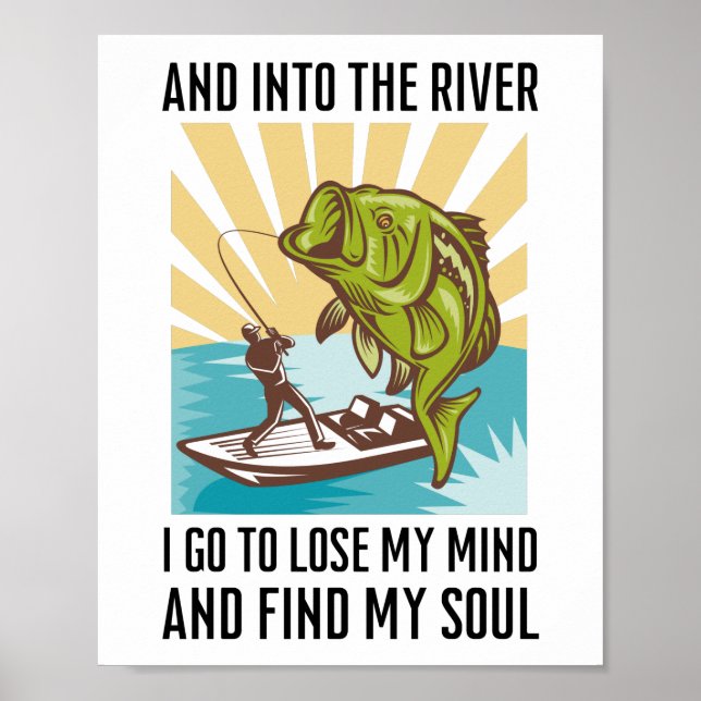Poster Pêcher et dans la rivière Je vais perdre ma tête (Devant)