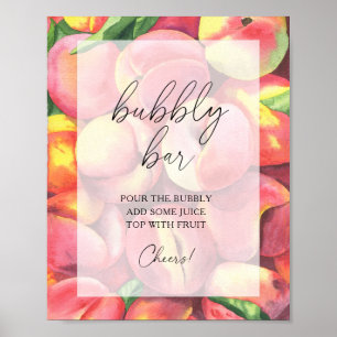 Poster Pêches à l'aquarelle - bar à bulles