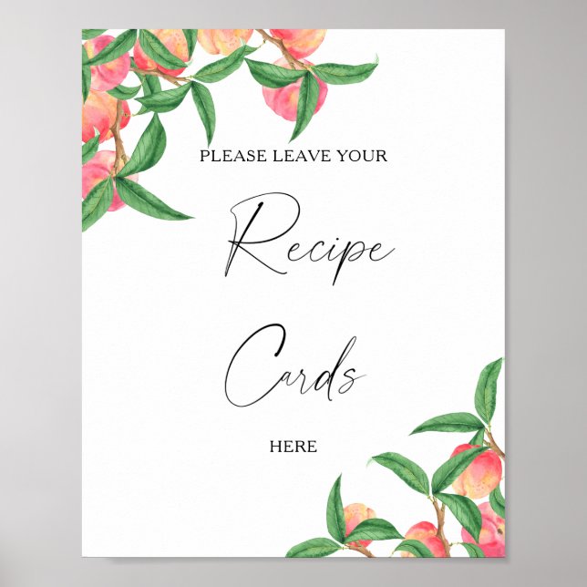 Poster Pêches - Votre carte de recettes ici (Devant)