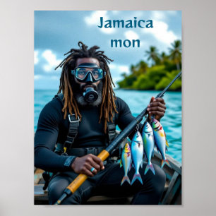 Poster pêcheur à l'épervier jamaïcain