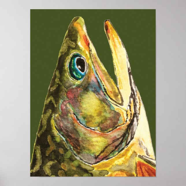 Poster Pêcheur de truite brook (Devant)