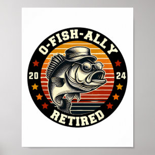 Poster Pêcheur O-poisson-ally Retraité Depuis Retraite de