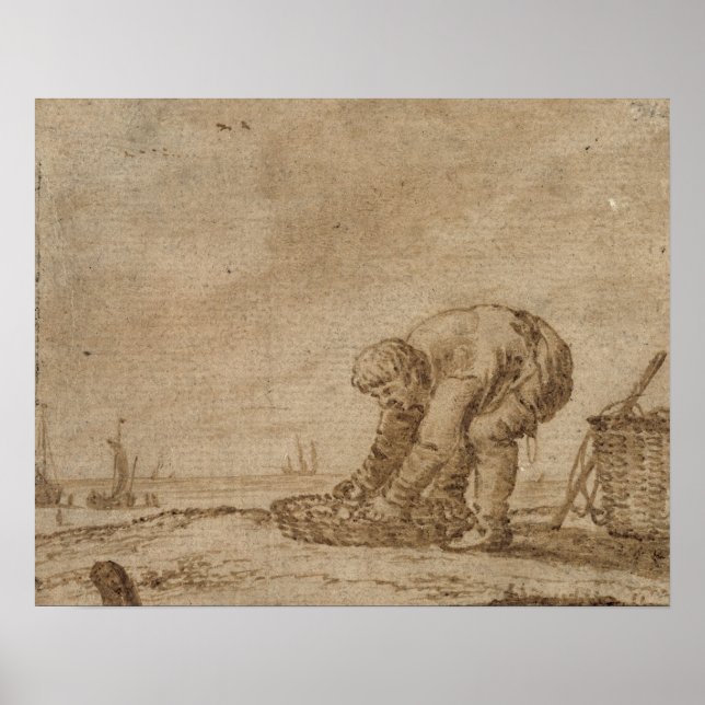 Poster Pêcheur sur la côte de la mer, 1623 (Devant)