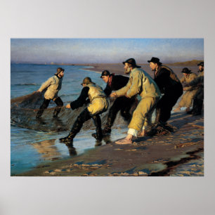 Poster Pêcheurs à la plage Skagen North