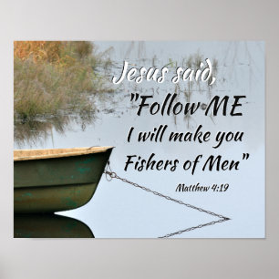 Poster Pêcheurs d'hommes Écriture, Matthieu 4:19 Verse de