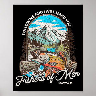 Poster Pêcheurs d'hommes Matthieu 4-19 Bible Christian Fi