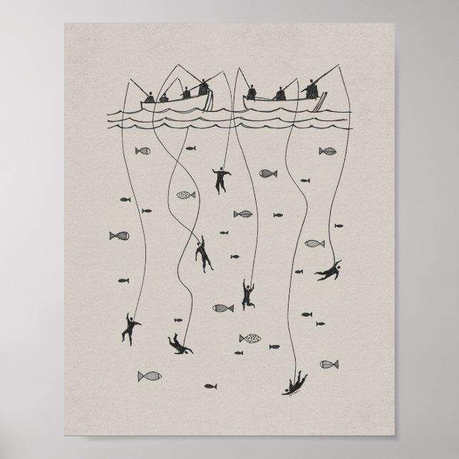 Poster Pêcheurs d'hommes - Matthieu 4:19 Jésus (Devant)