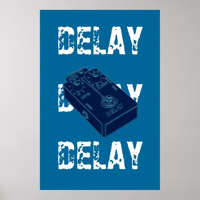 Poster Pédale de retard de guitare électrique (Devant)