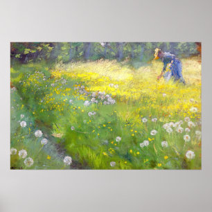 Poster Peder Severin Kroyer - Marie Kroyer dans le jardin