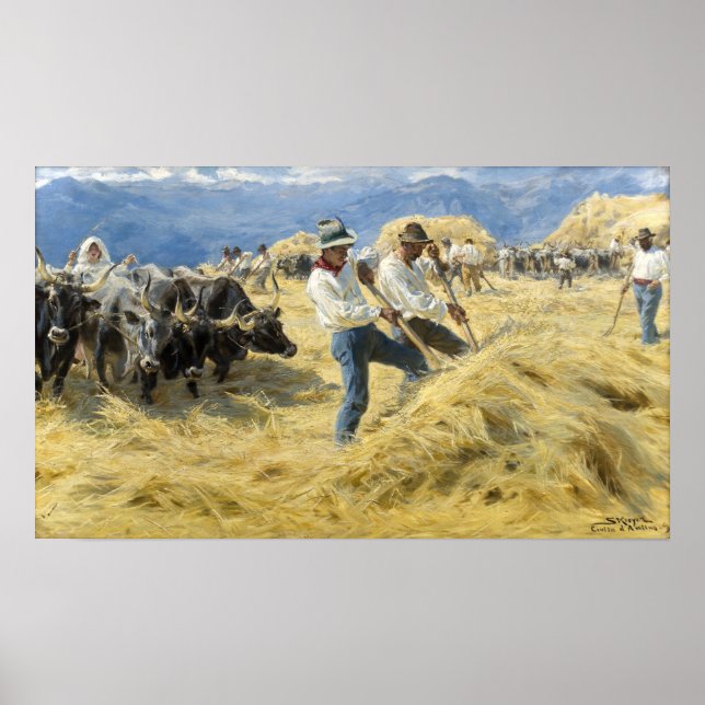 Poster Peder Severin Kroyer - Threshing dans les Abruzzes (Devant)