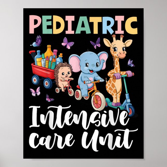 Poster Pediatric Intensive Care Unit Cute Animals Groovy  (Devant)