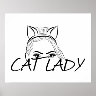 Poster Peeking Cat