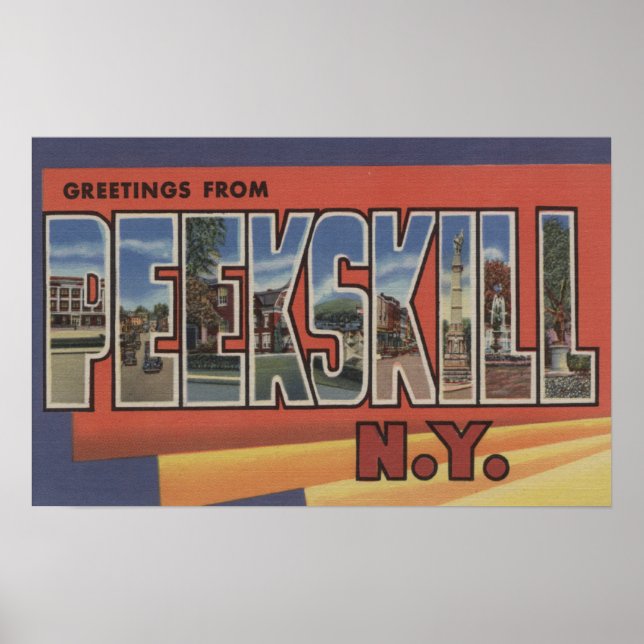 Poster Peekskill, New York - Scènes de grandes lettres (Devant)