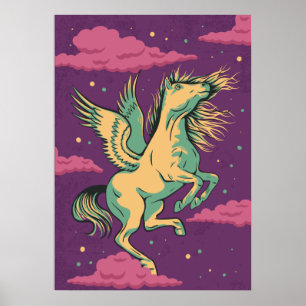 Poster Pégase à cheval ailé