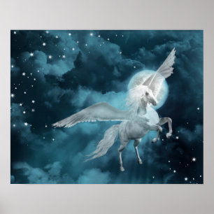 Poster pegasus clair de lune