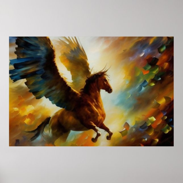 Poster Pegasus le cheval mythique grec moderne (Devant)