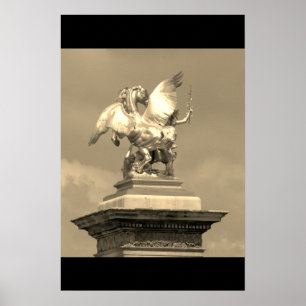 Poster Pegasus Pont Alexandre statue skulptur Paris Pont