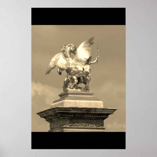 Poster Pegasus Pont Alexandre statue skulptur Paris Pont (Devant)