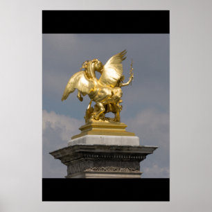 Poster Pegasus Pont Alexandre statue skulptur Paris Pont
