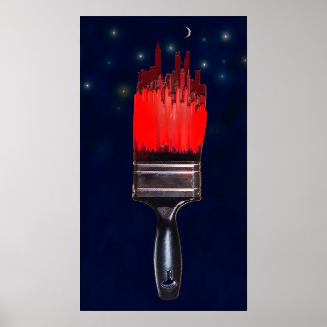 Poster peindre la ville en rouge (Devant)