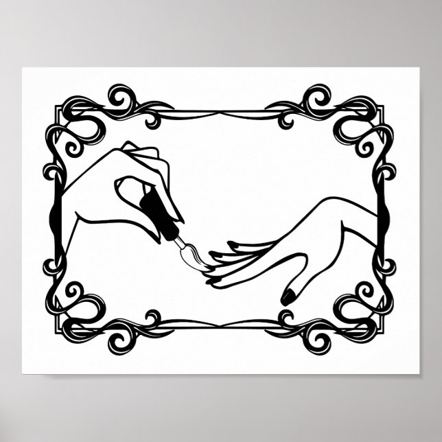 Poster Peindre le vernis à ongles est un art (Devant)