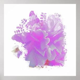 Poster *~* Peine rose Papillon d'art peintre AR3