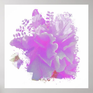 Poster *~* Peine rose Papillon d'art peintre AR3