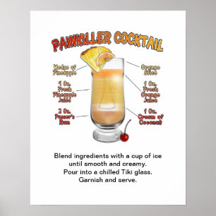 Poster PEINKILLER Cocktail Recette Art 16"x20"