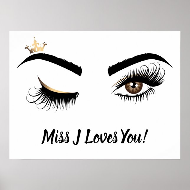 Poster Peintre de maquillage Wink Eye Queen Crown Lash Ex (Devant)