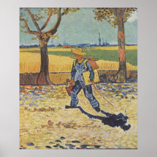 Poster Peintre sur son chemin de travail