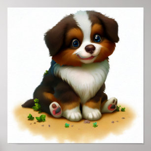 Poster Peinture 3D d'un berger australien
