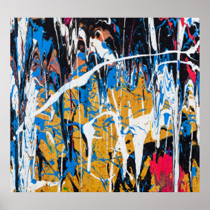 Poster Peinture à goutte colorée : mur de graffiti.