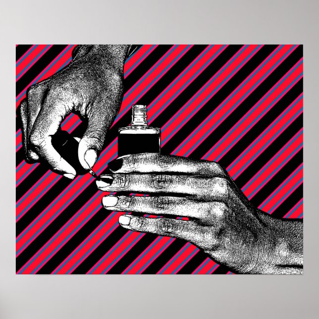 Poster Peinture à la main Fingernails Manicure Maquillage (Devant)