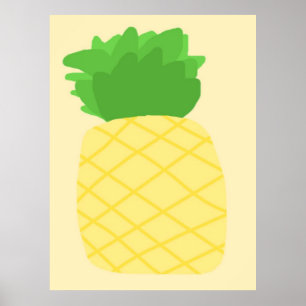 Poster peinture à l'ananas