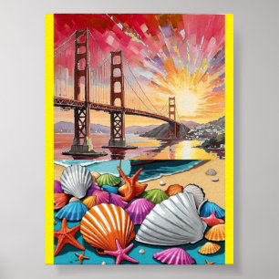 Poster Peinture à l'aquarelle de San Francisco, Bri Golde