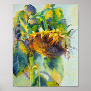 Poster Peinture à l'aquarelle de tournesol