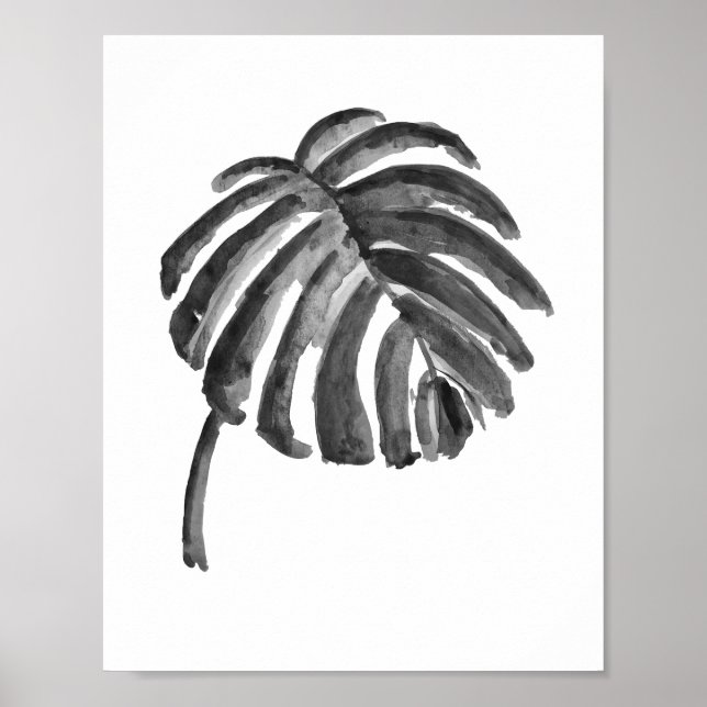 Poster Peinture à l'aquarelle du Plante vert botanique (Devant)