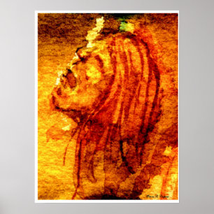 Poster Peinture à l'aquarelle sur la tristesse de la sant