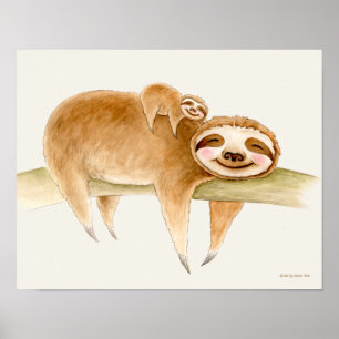 Poster Peinture à l'eau douce et mignonne pour bébé