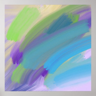 Poster peinture à l'huile abstraite colorée