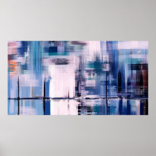 Poster Peinture à l'huile Abstraite sur toile, dessinée à