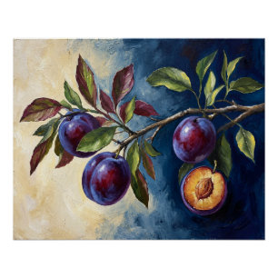Poster Peinture à l'huile avec contraste de branches de p