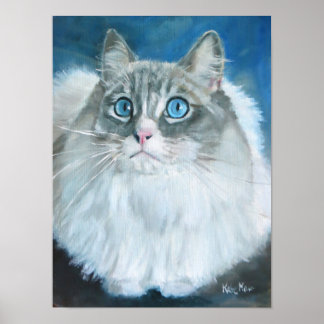 Poster Peinture à l'huile de chat Ragdoll