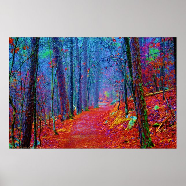 Poster Peinture à l'huile de la forêt de Neon Imprimer l' (Devant)