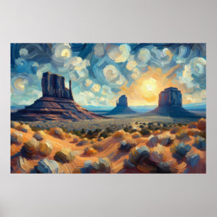 Poster Peinture à l'huile de la vallée du Monument