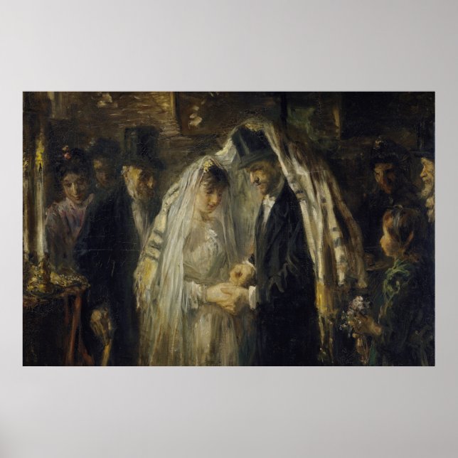 Poster Peinture à l'huile de Mariage juif par Thomas Ansh (Devant)