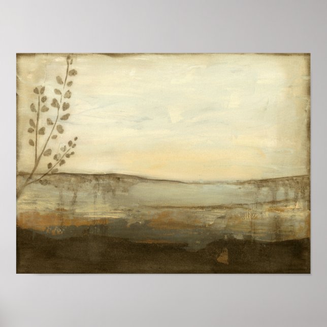 Poster Peinture à l'huile de paysage moderne Sunset (Devant)
