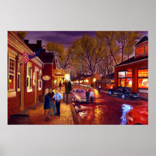 Poster Peinture à l'huile de paysage urbain de Saint Char