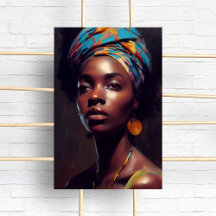 Peinture à l'huile de portrait de femme noire