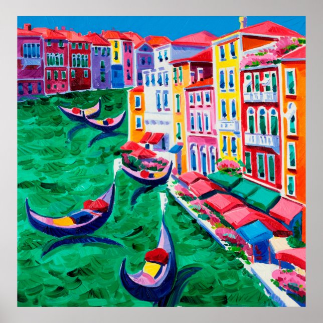 Poster peinture à l'huile de Venise, Italie sur toile (Devant)